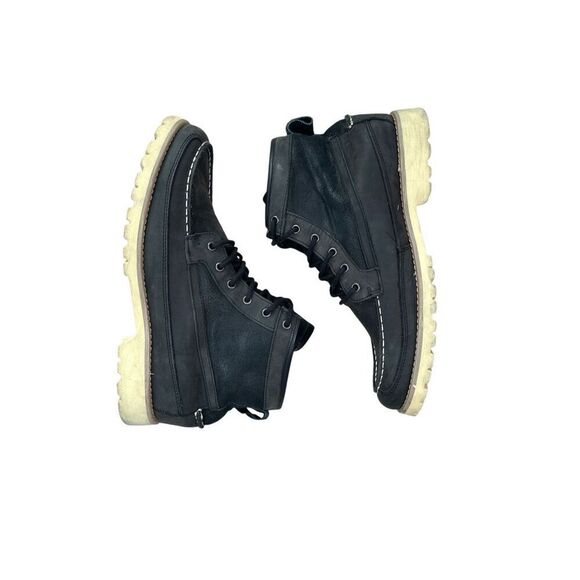 American Eagle Outfitters Men’s 13 Black Chukka Combat Cow Leather Lace up Boots - Picture 3 of 12